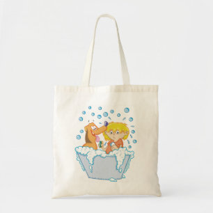 Bolsa Tote Menino que lava uma sacola do cão