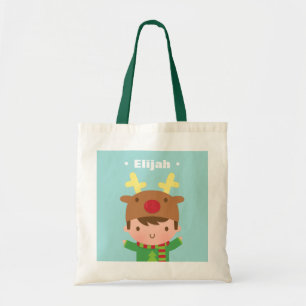 Bolsa Tote Menino Rena Cute Natal Para Crianças