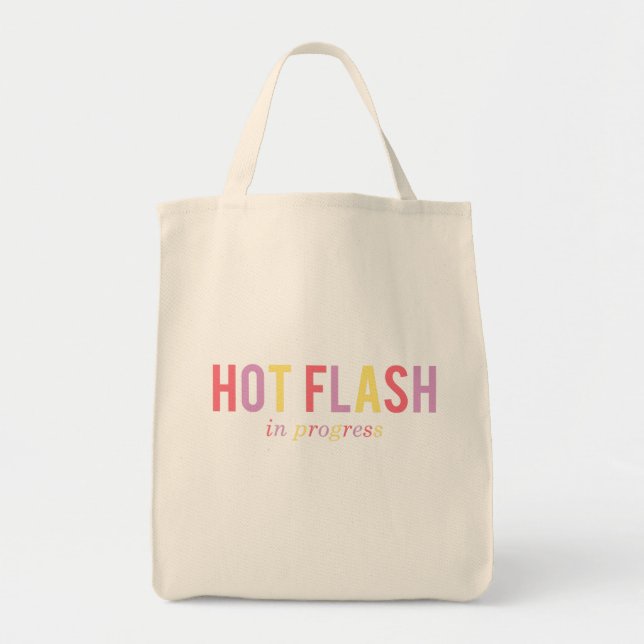 Bolsa Tote Menopausa Engraçado Flash Quente Em Curso (Frente)