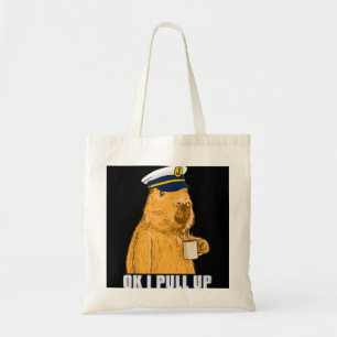 Bolsa Tote Mens Boat Capitão Capybara Ok, eu puxo o Café