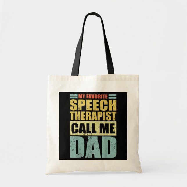 Bolsa Tote Mens Engraçado Meu Terapista De Discurso Favorito  (Frente)