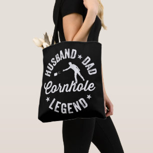 Bolsa Tote Mens Funny Pai Cornhole Legenda