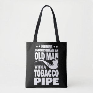 Bolsa Tote Mens Never Underestimate an Old Man with a Tobacco