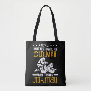 Bolsa Tote Mens nunca subestima Um Velho que treina Jiu