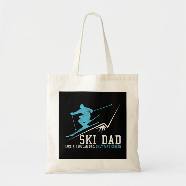 Bolsa Tote Mens Ski Dad Funny Winter Sports Skiing Father Gif (Frente)