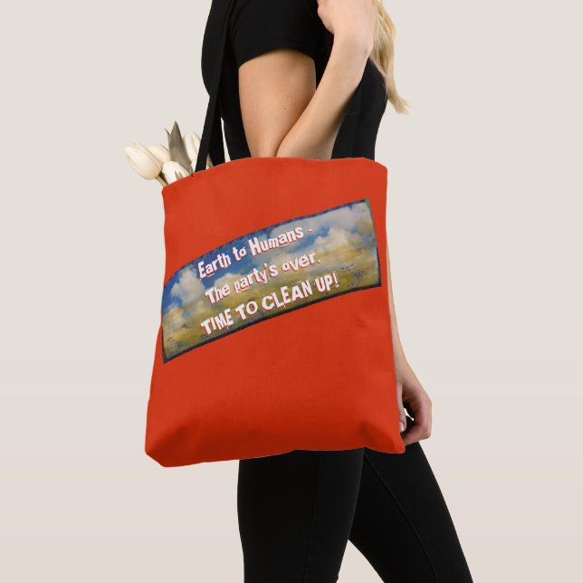 Bolsa Tote Mensagem da Terra (Close Up)