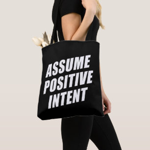Bolsa Tote Mensagem de Afirmação Mantra Assume Intenção Posit