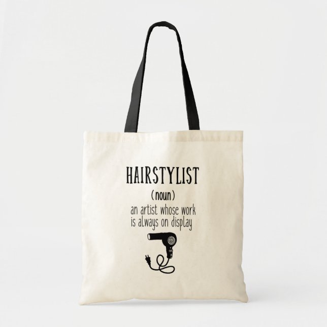 Bolsa Tote Mensagem de Cubo de Definição de Hairstylist (Frente)