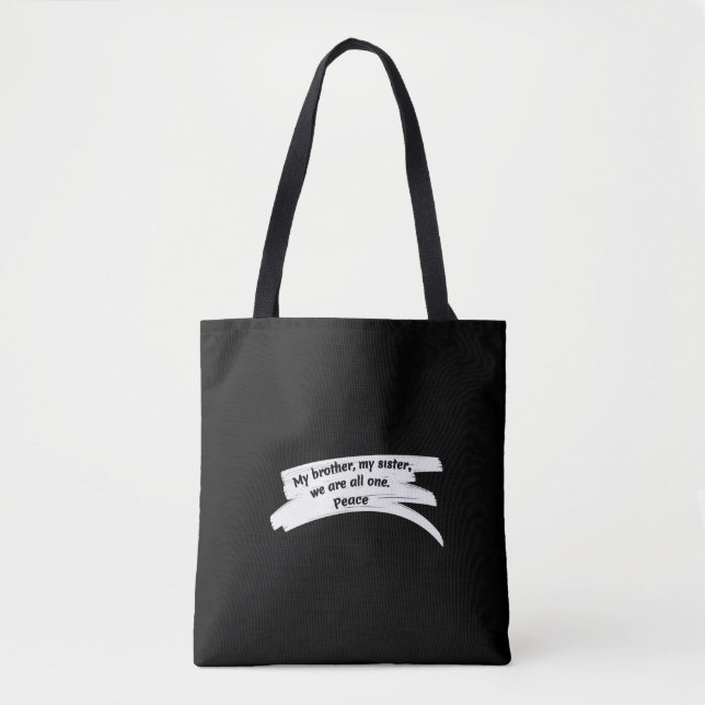 Bolsa Tote Mensagem de Paz de Paint Wipe (Frente)