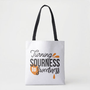 Bolsa Tote Mensagem de vida positiva - Transformando azedo em