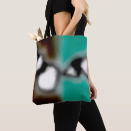 Bolsa Tote Mensagem em uma garrafa: Abstrato Brown, Teal, B &