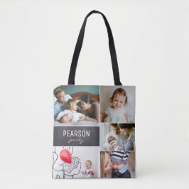 Bolsa Tote Mensagem especial Colagem de fotos da família pers