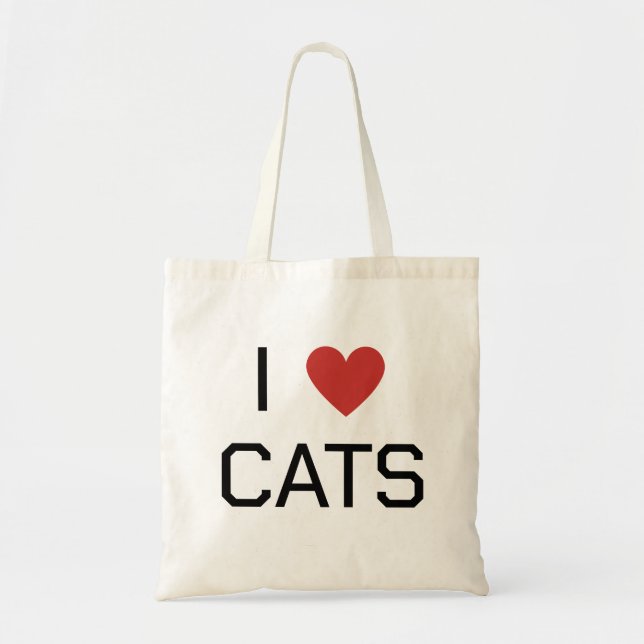 Bolsa Tote Mensagem I Heart Cats (Frente)