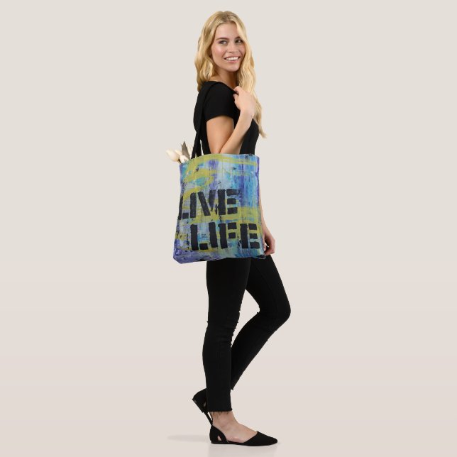 Bolsa Tote Mensagem Live Life Abstrato (No(a) Modelo)
