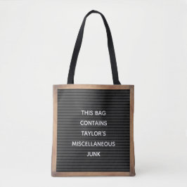 Bolsa Tote Mensagem Personalizada de Sinal de Letterboard Pre