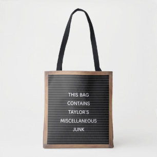 Bolsa Tote Mensagem Personalizada de Sinal de Letterboard Pre