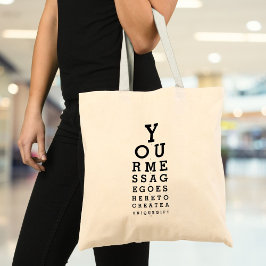 Bolsa Tote Mensagem Personalizada Teste de Visão Divertido Gr