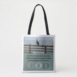 Bolsa Tote Mensagem Salm - Psalm 46-10 - Branco