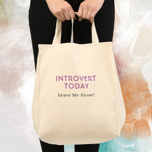 Bolsa Tote Mensagens de Introdução e Extrovert Engraçadas