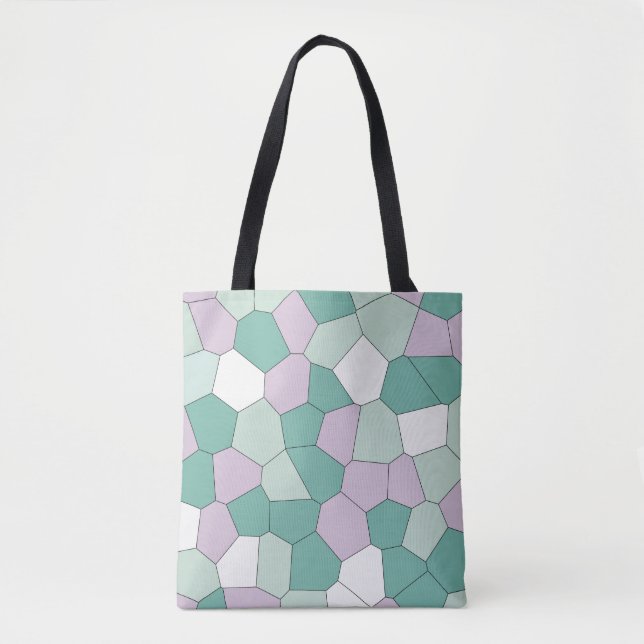 Bolsa Tote Menta e Violeta (Frente)