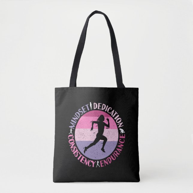 Bolsa Tote Mentalidade de Corrida - Citação de Resistência de (Frente)