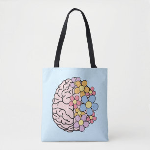 Bolsa Tote Mente Floral Cérebro