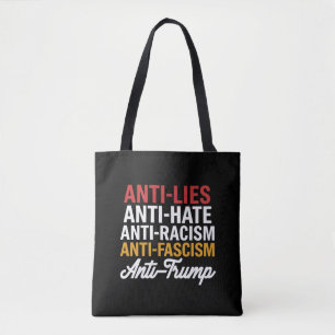 Bolsa Tote Mentiras Anti-Trump Ódio e Fascismo resistem anti-