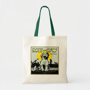 Bolsa Tote Meow Cat Art - Vintage