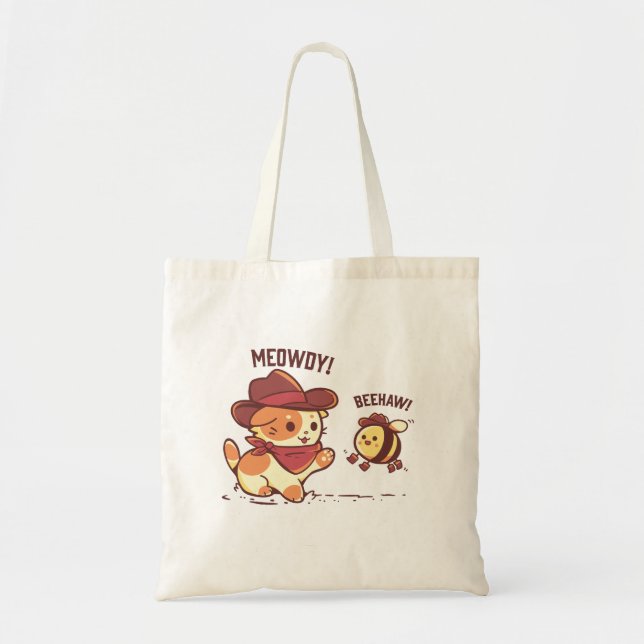 Bolsa Tote Meowdy e Beehaw (Frente)