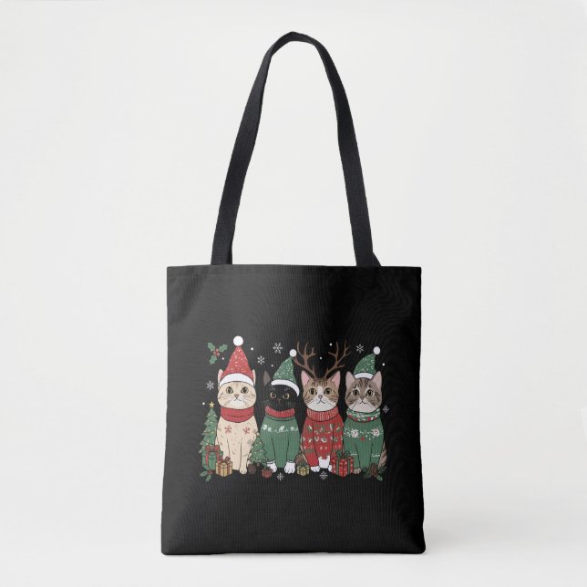 Bolsa Tote Meowy Cat Christmas Catmas Xmas Gift (Frente)