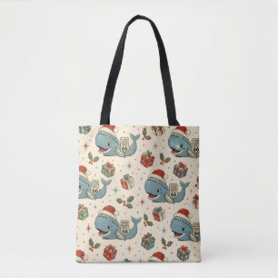 Bolsa Tote Mercado de Natal da Baleia Azul de Catoosa