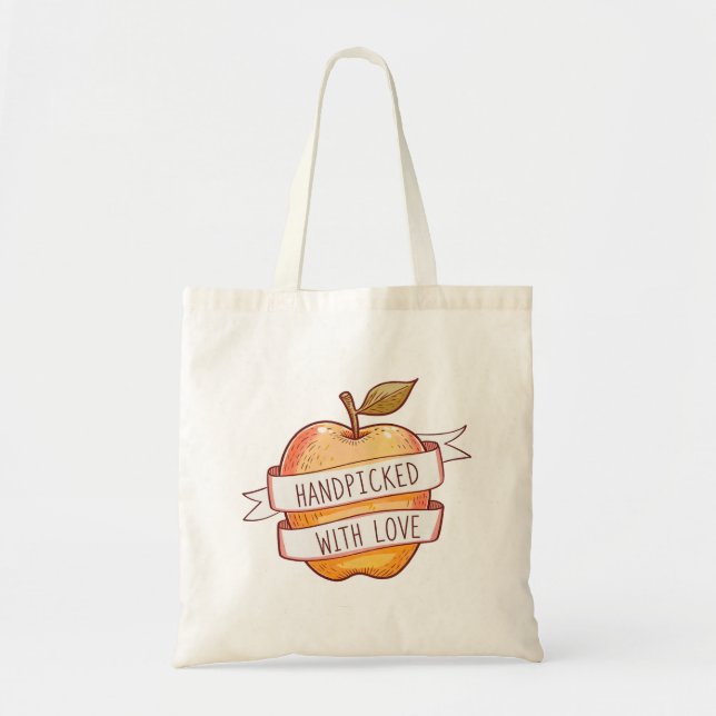 Bolsa Tote Mercado de Produtores "Escolhido com Amor" Maçã  (Frente)