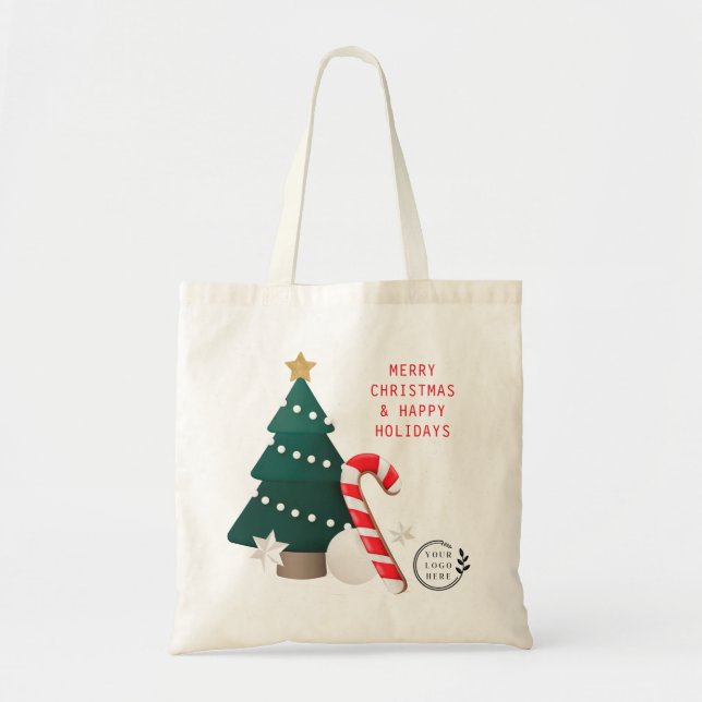 Bolsa Tote Merece Natal Nome Personalizado Orçamento de Logot (Frente)
