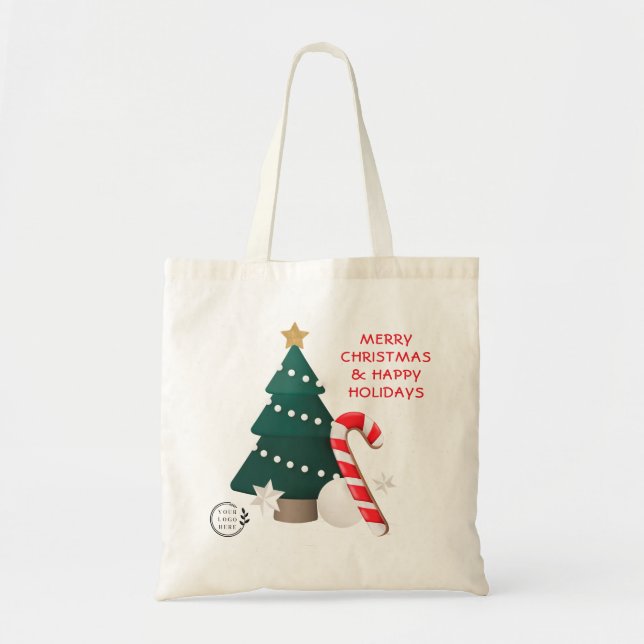 Bolsa Tote Merece Natal Nome Personalizado Orçamento de Logot (Frente)