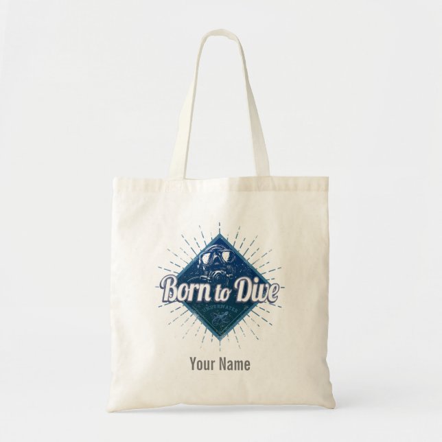 Bolsa Tote Mergulhador Retro Scuba Mergulhando Escola Oceano  (Frente)