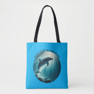 Bolsa Tote Mergulhe Fundo Viva Livre Golfinho
