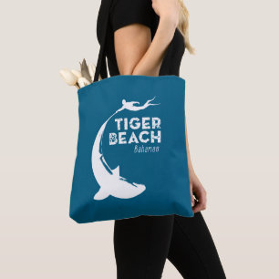 Bolsa Tote Mergulho de tubarão na praia de Tiger