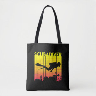 Bolsa Tote Mergulho Scuba Diver Silhouette Mergulhando Nadado