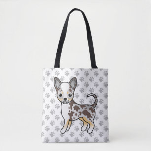 Bolsa Tote Merle Suave Casaco Chihuahua Cachorro e patas