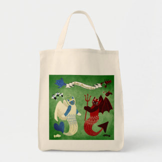 Bolsa Tote Mermaid cat Angle e Devil Tote Bag