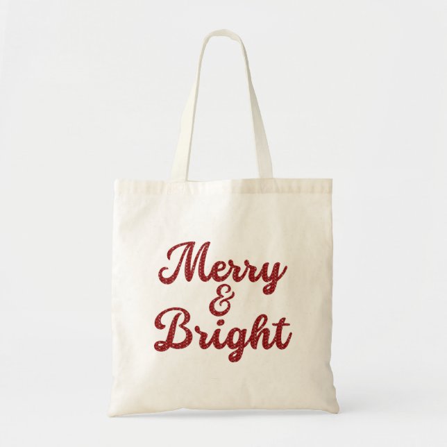 Bolsa Tote Merry and Bright Christmas (Frente)