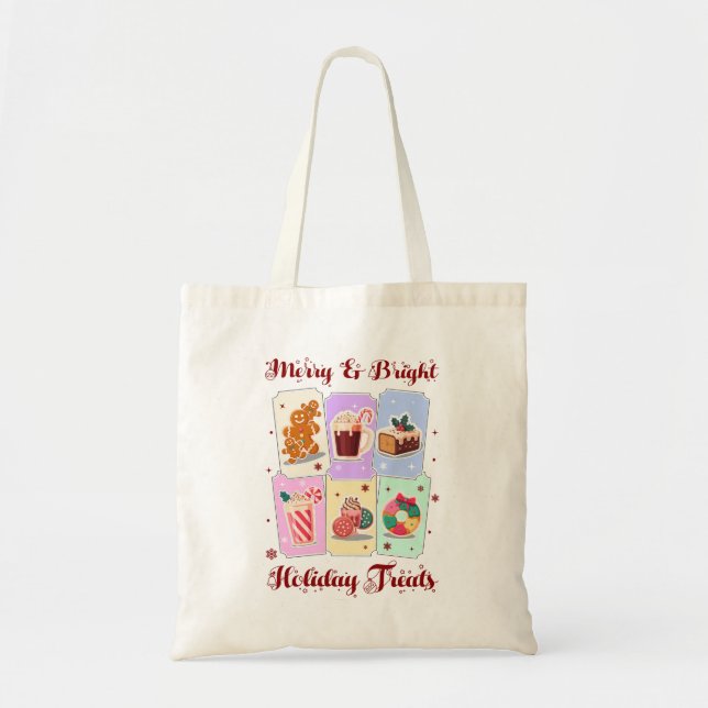 Bolsa Tote Merry and Bright Holiday Treats Christmas Dessert (Frente)