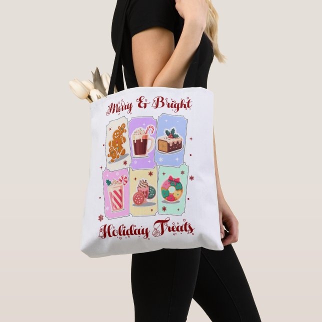 Bolsa Tote Merry and Bright Holiday Treats Christmas Dessert (Close Up)