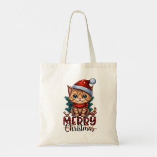 Bolsa Tote Merry Christmas Cat 2025