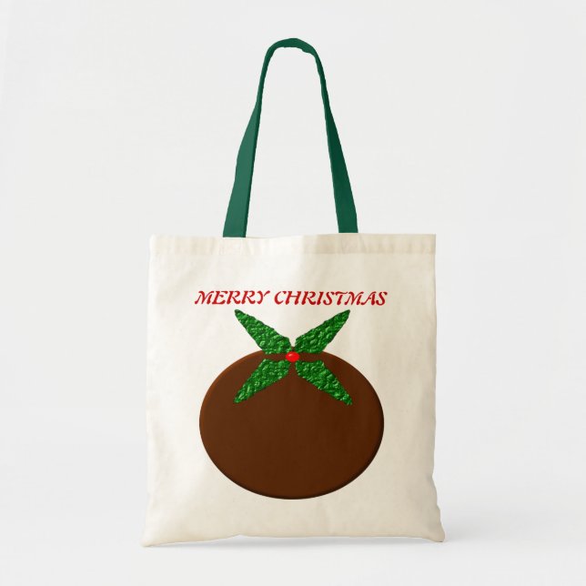 Bolsa Tote Merry Christmas Pudim Custom Gift Bag (Frente)