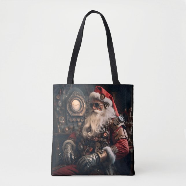Bolsa Tote Merry Christmas Santa Claus steampunk (Frente)