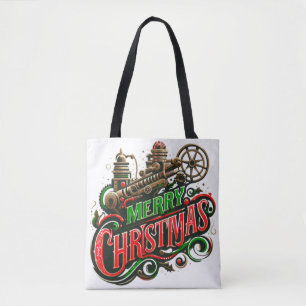 Bolsa Tote Merry Christmas steampunk