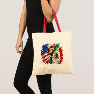 Bolsa Tote Mês da Herança Hispânica Bandeira EUA México