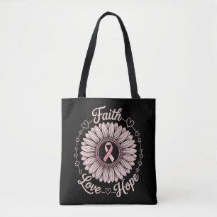 Bolsa Tote Mês de Conscientização do Câncer de Mama Fé Espera