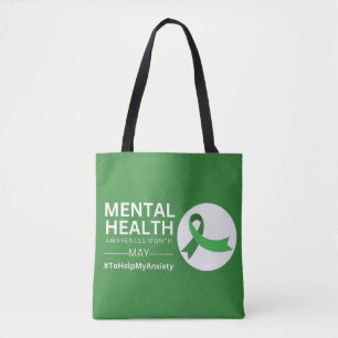 Bolsa Tote Mês de Conscientização sobre Saúde Mental Ansie